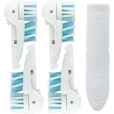 Lot de 4 têtes de brosse de rechange pour brosse à dents Oral-B CrossAction, nettoie les dents en profondeur et élimine efficacement la plaque dentaire. Soins dentaires garantis.