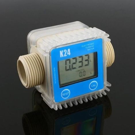 Turbine flow meter K24 LCD digital turbine diesel fuel flow meter widely used for water (1/2)
