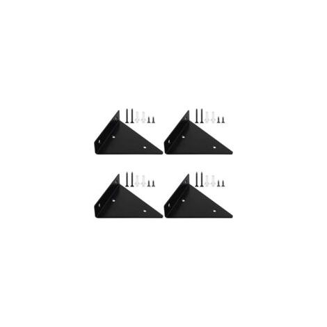 Soporte de pared triangular oculto, fabricado en metal resistente y equipado con tornillos, apto para estantes, baños, salas de estar y cocinas (negro). - Crezuo