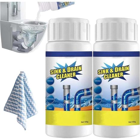 Lanoxie deboucheur canalisation,Drainelix déboucheur pro,Nettoyant Puissant Pour Canalisation,deboucheur evier,Poudre Nettoyante,Pour Cuisine Et Salle De Bain,Sink and Drain Cleaner (2PC)