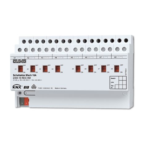 Jung KNX Actuador de conmutación 8 veces, REG, 8 TE 2308.16 REGHM