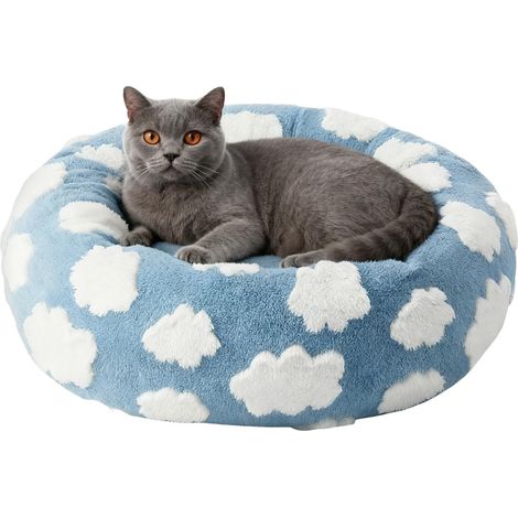 Panier en Peluche Douce pour Chat - Coussin De Niche Ronde pour Animaux De (1/5)