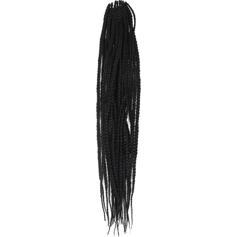 Extensions de cheveux synthétiques noirs résistants à la chaleur, adaptées à la réalisation de tresses au crochet. (1/5)