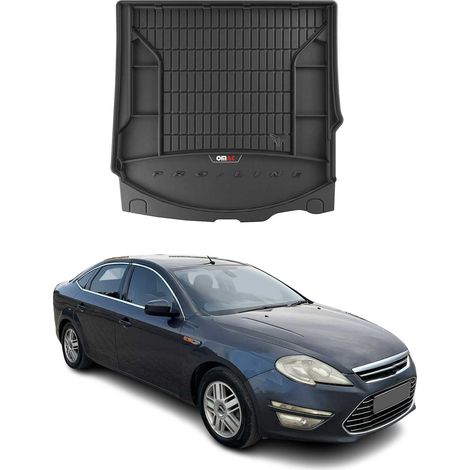 Tapis de Coffre 3D TPE Premium Compatible avec Ford Mondeo MK4 Turnier 2007-2014 - Bac de Protection de Coffre Intérieur antidérapant Revêtement de Coffre Bords Hauts pour Voiture Noir