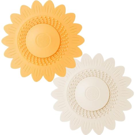 Drain Stopper 2 Pack,Shower Drain Cover,Drain Plugs with Double Filtration,Flower Shaped Bathtub Drain Stopper,for Kitchen, Bath and Laundry Drains (1/5)