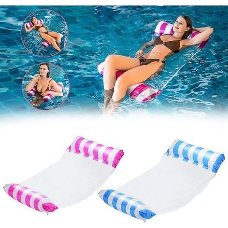2 Pcs Flottant de Inclinable Flotteur Hamac, 4 en 1 Flotteurs Gonflables pour Piscine, Flottant Gonflable Hamac Pliable, Lit Flottant Gonflable pour Adultes et Enfants (1/5)