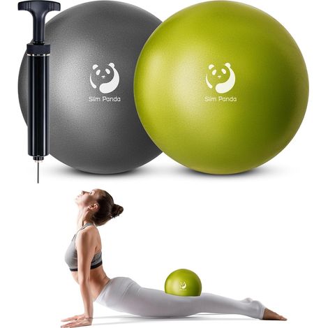 Slim Ballon Pilates Petite,23 cm Anti-Slip Ballon de Gymnastique avec Pompe,Soft Yoga Ball Équilibre pour,Fitness,Entraînement à l'équilibre (Buse Anti-Fuite (1/5)