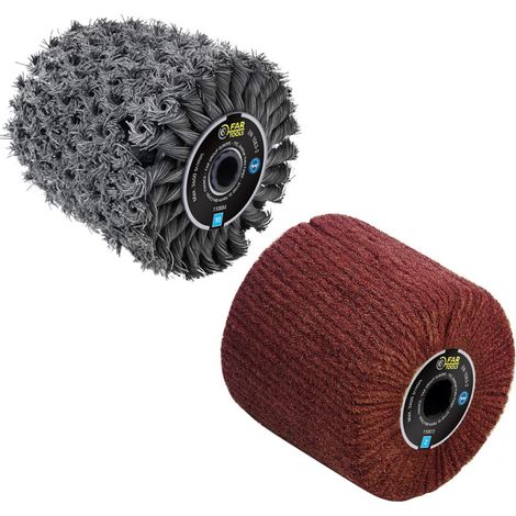 Pack de 2 Brosses (métal torsadé, fibre synthétique) Ø120x100mm pour rénovateur FARTOOLS