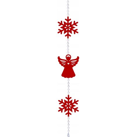 Winterliche Weihnachtsgirlande, Schneeflocken-Engel-Anhänger, glamouröse rote Dekoration