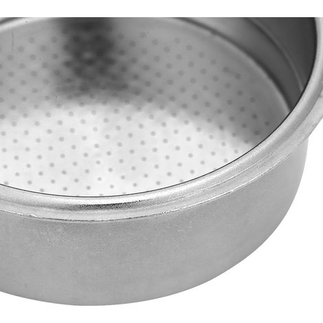 Panier Filtre à Café en Acier Inoxydable Double Couche avec Fermeture à Clip - Accessoire Machine à Café pour Deux Tasses