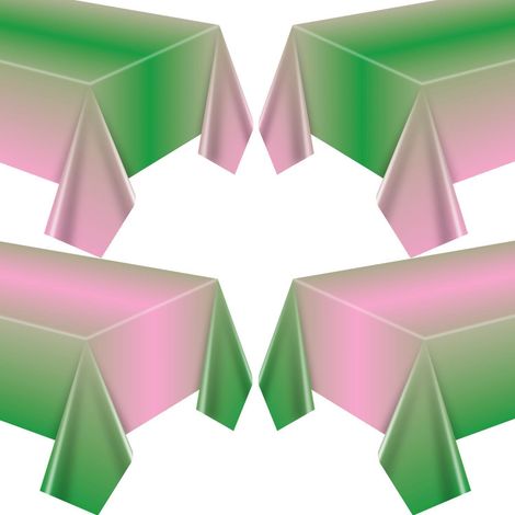 4er Set Tischdecken Hexen-Thema Rosa Grün Pastellfarben 130x220cm