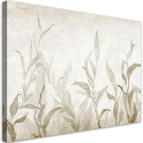 Quadro su tela, Erbe aromatiche delicate in una composizione leggera e minimalista. - 100x70 (1/2)