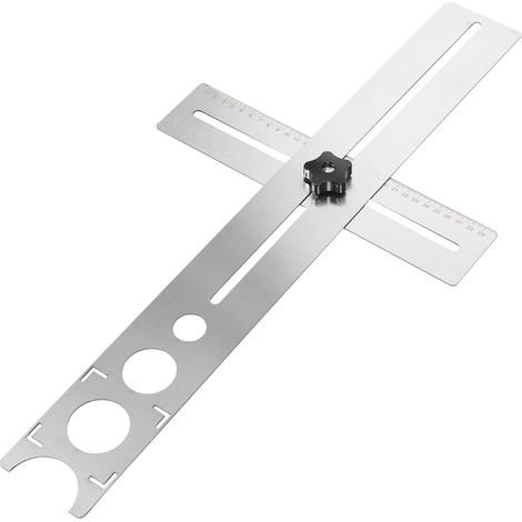 Keramikfliesen Lochsucher 60cm Mit Einstellbarem Lineal 1,5mm Dickes Langlebiges Stahlmesswerkzeug Für Präzise Fliesen Und Marmorschäden Lochpositionierung (1/5)