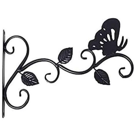 FENOPLASTICALot De 1 Supports Pour Plantes Suspendues,Suspension Mural Crochet Plante En Métal, Suspension D'accessoires Pour Plantes Antirouille Et Robuste En Forme De Papillon, Noir (1/5)