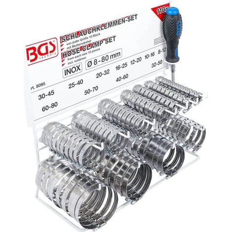 Assortiment de 111 Colliers Inoxydables - Sur Tableau - Résistants et Durables, Acier, Pro - D-Work (1/5)