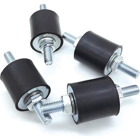 Pied Anti-vibration - Lot de 4 - Caoutchouc Naturel - Filetage M8 - Pour Climatiseur Et Pompe À Chaleur (1/2)
