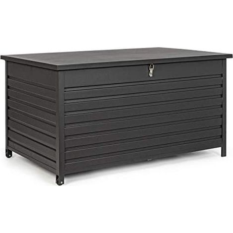 Baule uso Esterno per Cuscini con Ruote Atlantic Alluminio Antracite cm 141x73 h.74 (1/10)