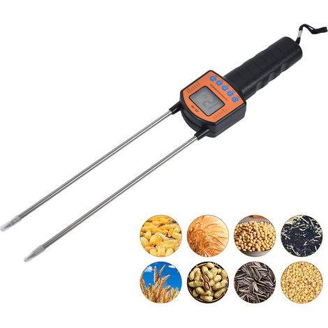 Zoternen Humidimètre pour Foin, 5-49,9% Testeur D'humidité du Grain Analyseur de Teneur en Eau Portable Outils LCD Numériques Humidimètre pour Paille de Céréales/blé/maïs/Son/Herbe Fourragère