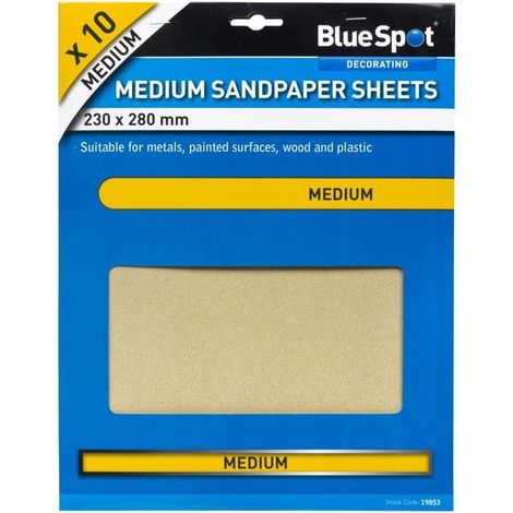 Blue Spot Tools 10 Piece Medium Sandpapers