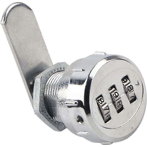 Cadenas à combinaison à 3 chiffres pour tiroir d'armoire ou boîte aux lettres, taille 1, codé de 0,5 à 9 mm (1/5)