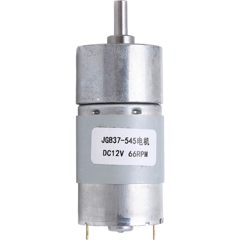 Moteur à engrenages CC 12V 66RPM, carter en acier allié résistant aux chocs et à l'usure, réducteur pour robot, robuste et fiable. (1/5)