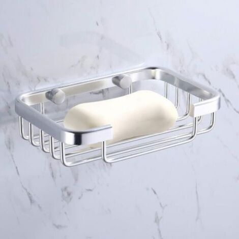 Porte-savon Mural - Aluminium Anodisé - Pour Salle De Bain Et Cuisine - 90 X 13 X 30 Mm - Argent (1/4)