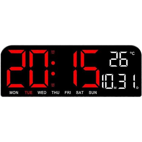 Réveil numérique grand écran, horloge de bureau LED minimaliste, horloge créative `F9Z3` (1/5)