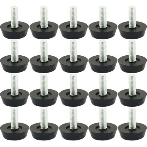 20 Stück verstellbare Möbelfüße, verstellbare Füße, Möbelgleiter, Tischbeine, Stuhlgestelle, Bodenschoner, Schrauben, metrisch M6