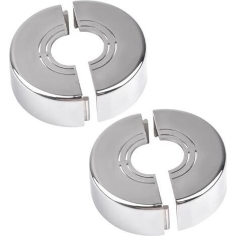 Lot de 2 cache-tuyaux muraux en plastique pour décoration de trou mural - Installation facile - Plaque ronde réglable - Accessoires pour tuyau d'eau