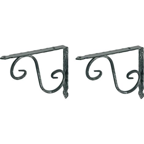 cyclingcolors 2x staffe mensole antiche vintage acciaio forgiato nero antico 150 x 115 mm 15 kg per pezzo rustico scaffale supporto vecchio (1/2)