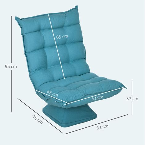Poltrona da pavimento girevole, schienale reclinabile 120°, blu DESVIAE (1/4)