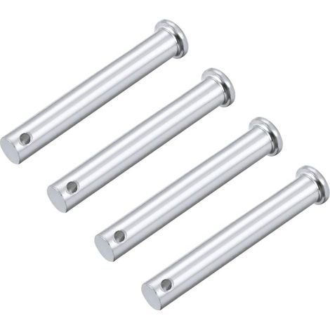 Trou Unique Chape Broches 10mm x 70mm Tête Plate Tête Zingage Solide Acier Axe Charnière 4Pcs (1/3)