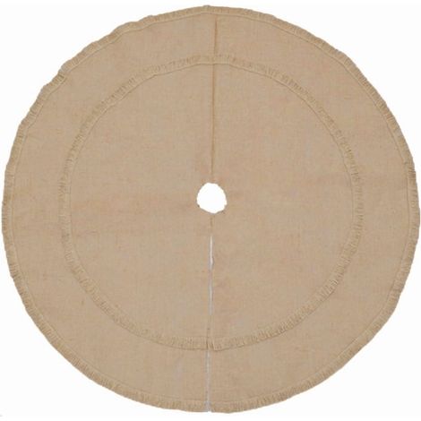 Tree Skirt - Burlap Christmas Tree Skirt - For 24 Inch 36 Inch 48 Inch Trees - Adjustable Straps - Natural Fabric - 1 Piece (1/5)