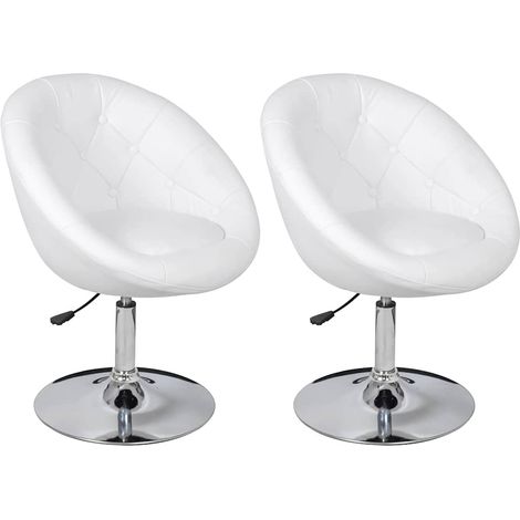 Taburetes de cocina 2 unidades cuero sintético blanco vidaXL (1/5)