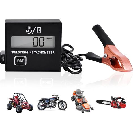 Tachymètre Numérique Tachymètre Inductif: Tachymètre Numérique à Induction, Tachymètre De Petit Moteur étanche Avec Compteur Horaire Pour Moto, Tondeuse à Gazon (1/5)