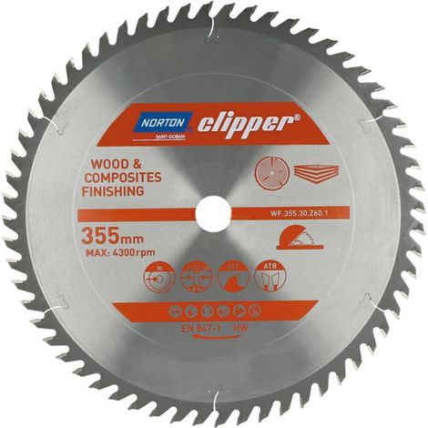 NORTON PIŁA TARCZOWA 355mm x 30mm x 60z DREWNO I KOMPOZYTY ATB (3,2 / 2,4) %%%%