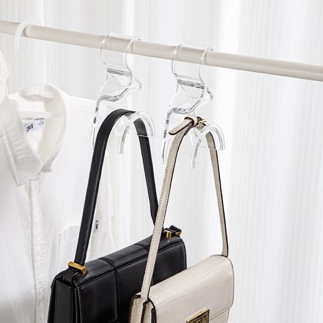Cintres acrylique pour sacs à main – Lot de 3 supports luxueux et ultra-résistants, sans outil, idéal pour rangement élégant dans placard (1/3)