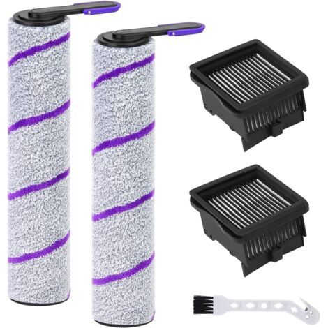 Bürstenwalze und Filter für Rowenta X-Clean 10 / Narwal S20 Pro Nass- und Trockensauger Zubehörset: 2 Bürstenwalzen + 2 Ersatzfilter + 1 Reinigungsbürste