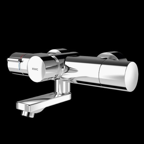 Mitigeur mural KWC, F5, hydraulique, thermostat, bec orientable, 255 mm, module C (1/2)