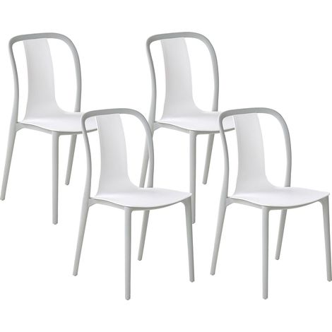 Set di 4 Sedie da Esterno in Colore Bianco e Grigio Spezia