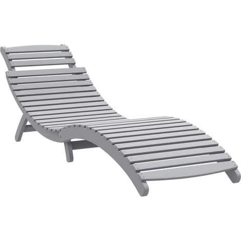 Maison Exclusive - Lettino Prendisole Grigio 184x55x64 cm Legno Massello di Acacia (1/5)