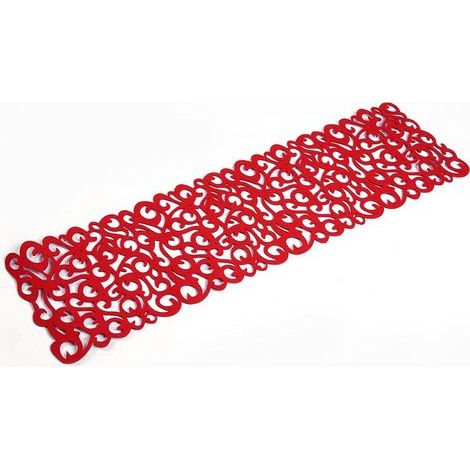 Napperon rectangulaire en feutrine rouge, chemin de table et sets de table pour décoration intérieure (1/5)