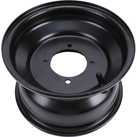 Jante Avant 8 Pouces - 1 Pièce - Acier Noir - Fixation 4 Trous - Pour ATV Quad Kart - 19x7-8