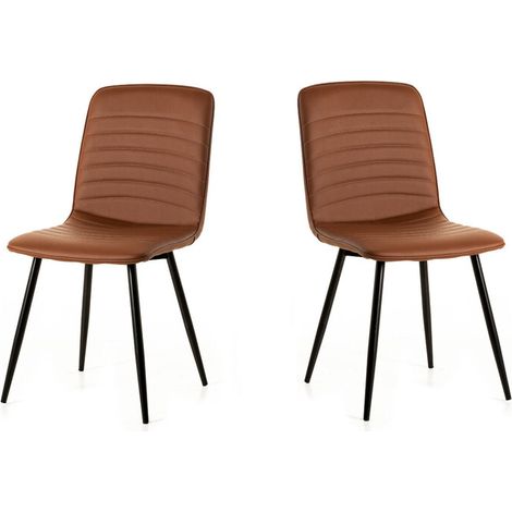 Chaise de salle à manger moderne en PU (lot de 2) Jerrico (1/4)
