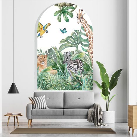 Papier peint intissé pré-encollé fresques géantes - ARCHE JUNGLE AFRICAINE - 90x60cm (1/4)