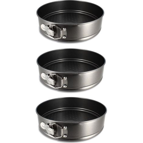 Lot de 3 moules à charnières en acier carbone 22, 25 et 26cm (1/2)