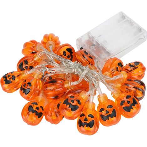 Guirlande de lanternes citrouille d'Halloween, alimentée par piles, lumières LED pour décorations intérieures et extérieures (1/5)