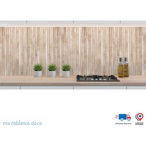 Crédence : Lattes en bois - Couleur noir - Alu composite - 60 - 120 (1/3)
