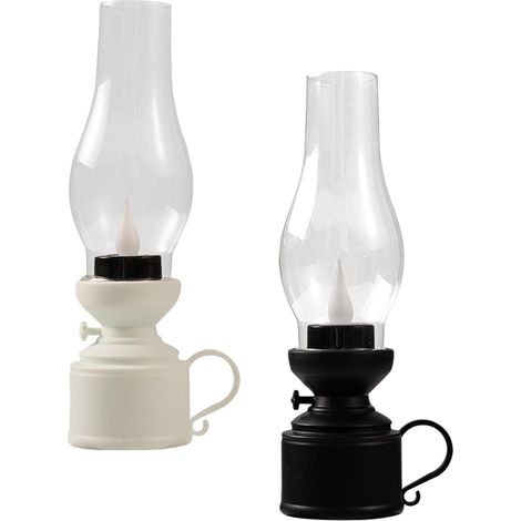 2pièces Lampe à Pétrole Vintage Plastique Style Rétro Lampe Électronique Décorative Lot (1/5)