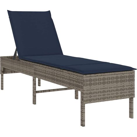 Maison Exclusive - Sonnenliege mit Auflage Grau 55x200x44 cm Poly